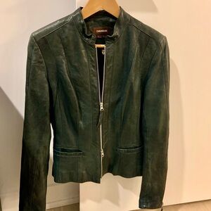 Danier Dark Bluish Green Leather Jacket